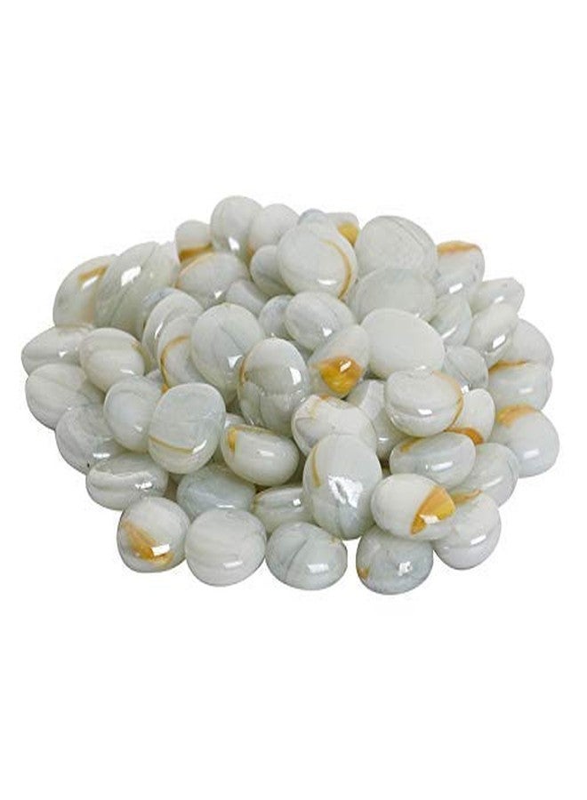 VANNEF Stone Glossy Finish Decorative Shiny Glass Pebbles for Aquarium Vase Filler Home Garden & Outdoor Decoration (White_4900gm) - Image 1